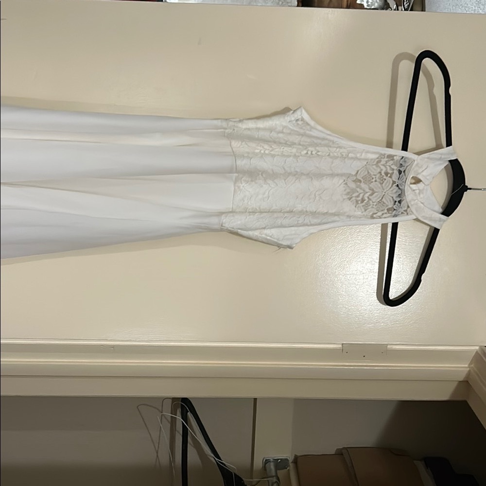 White Lace Halter Dress